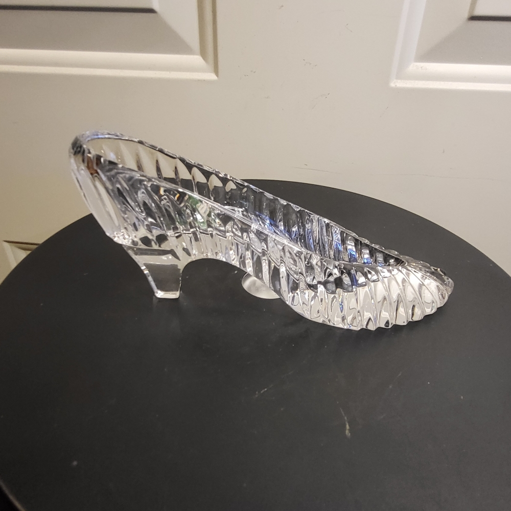 Galway Irish Lead Crystal Slipper with Rose Engraved